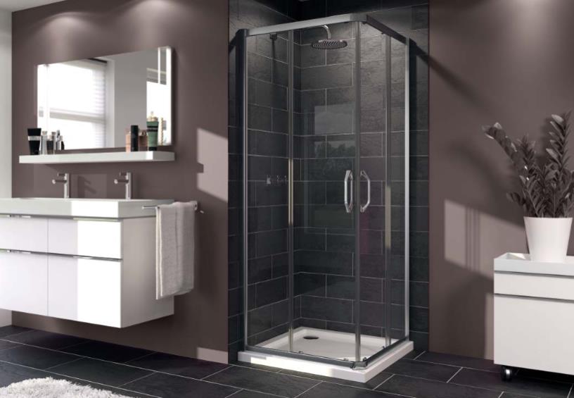 dušas stūris X1, 2 sekciju bīdāmas durvis, 900x900 mm, h=1900, spīdīgs sudrabs/caurspīdīgs stikls AP ##